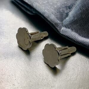 Vintage Cloud/Flower Shaped Silver Tone Cufflinks - Minimalist Design